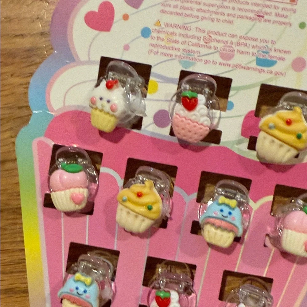 Oh So Sweet Cupcake Claw Hair Clips - Multicolor
